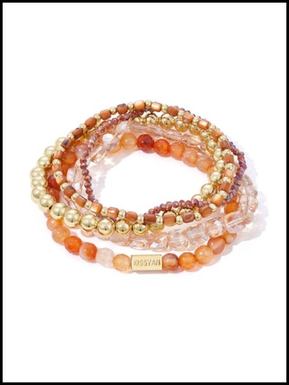 5-Piece Stacked Beaded Bracelet Set for Women Natural Stone Adjustable Fit